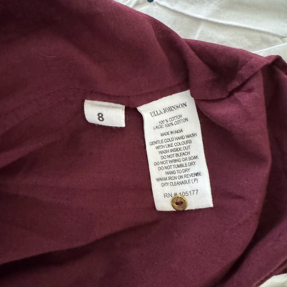 Ulla Johnson Martha Dress in Bordeaux, size 8 - Picture 13 of 15